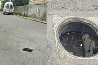 Quba: yolun hərəkət hissəsində lyukun qapağı yoxdur