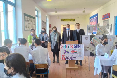 Qubanın məktəbində Zəfər Günü ilə bağlı yarış baş tutub