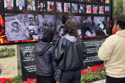 Qusar və Quba gəncləri Gəncədə terror baş vermiş əraziləri ziyarət ediblər