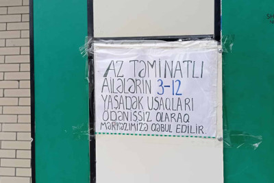 Xaçmazda aztəminatlı ailələrin uşaqları pulsuz təhsil ala bilərlər