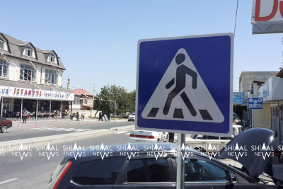 Quba: “İstanbul” univermağının qabağında yeni piyada zolağı çəkilib