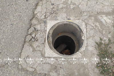 Quba: kanalizasiya quyusunun üstü açıq qalıb