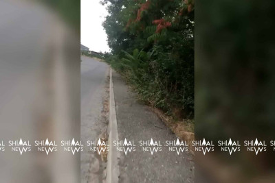Qusarda piyadalar məcbur olub avtomobil yolu ilə hərəkət edirlər