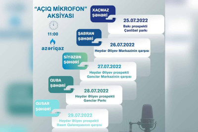 Xaçmaz: bu gün Çənlibel parkında “Açıq mikrofon” aksiyası baş tutacaq