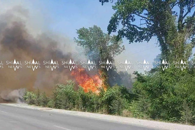 Xaçmaz-Xudat yolu: Qımılqışlaq ərazisində yanğın başlayıb