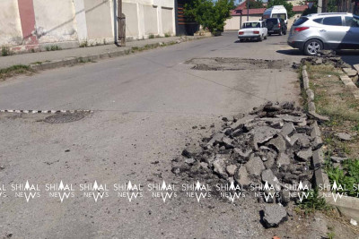 Quba: Şah İsmayıl Xətai küçəsində təmir işləri aparılır