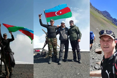 Quba: ADPU-nun dekanı Bazardüzü zirvəsini fəth edib