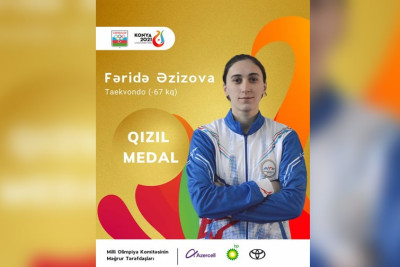 Qusarlı taekvondoçu Fəridə Əzizova Türkiyədən qızıl medalla qayıdır