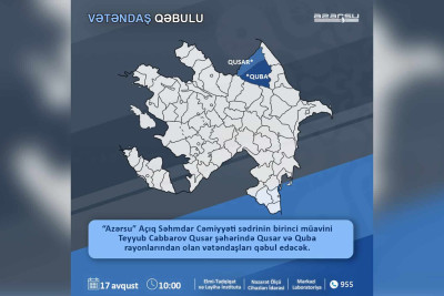 “Azərsu” Quba və Qusar sakinləri ilə görüş keçirəcək