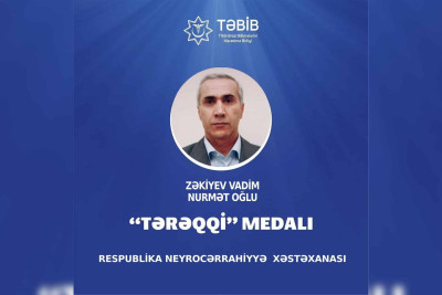 Qusarlı həkim-cərrah Vadim Zəkiyev “Tərəqqi” medalına layiq görülüb
