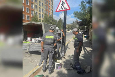 Xaçmazda yol zolaqları və nişanları bərpa edilir