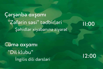 Quba: GİKM-in həftəlik planı açıqlanıb