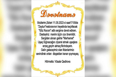Xaçmazda xeyriyyə sərgisi təşkil ediləcək