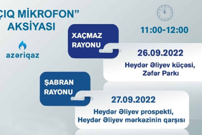Xaçmaz və Şabranda “Açıq mikrofon” aksiyası keçiriləcək
