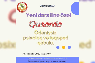 Qusarda psixoloji və nitq mərkəzi pulsuz qəbul keçirəcək