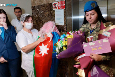 Qusar: şəhid Şair Heydərovun övladı Yegənə evə buraxılıb
