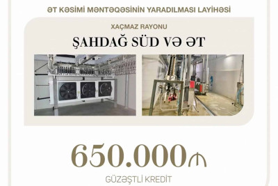 Xaçmaz: "Şahdağ Süd və Ət" MMC-nin yaradılması üçün kredit ayrılıb