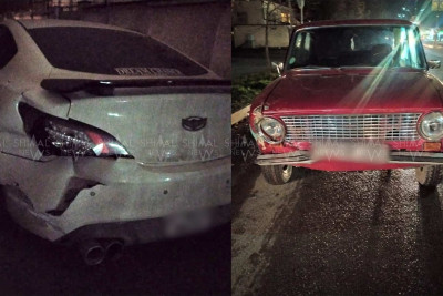 Qubada yol kəsişməsində 2 avtomobil toqquşub