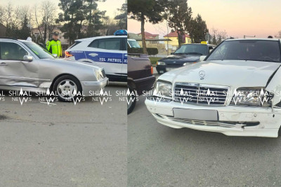 Qubada iki “Mercedes” markalı avtomobil toqquşub