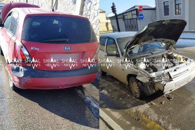 Qubada buzlu yol qəzaya səbəb olub
