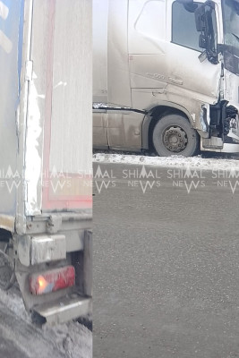 Xaçmaz-Xudat yolunda 2 TIR toqquşub