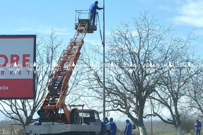 Quba-Bakı yolu: işıqlandırma işləri aparılır
