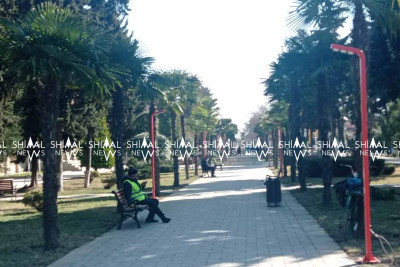 Xaçmaz: Fəvvarələr parkında yeni işıq dirəkləri quraşdırılır