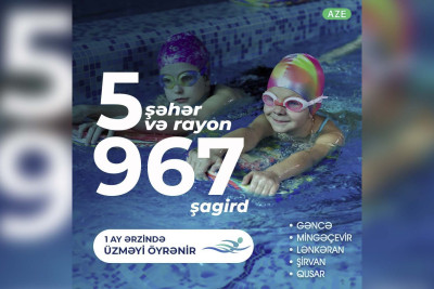 Bu gündən Qusarda məktəblilərə üzgüçülük təlimi keçirilir