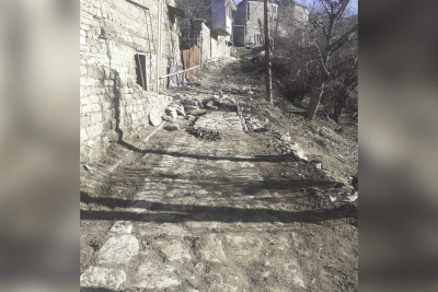 İsmayıllı: Lahıc qəsəbəsində piyada yolu bərpa edilir