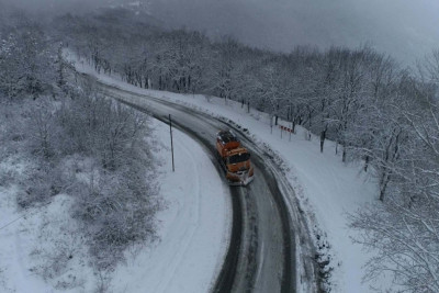 Quba-Xınalıq yolu: qarla örtülən hissə təmizlənib