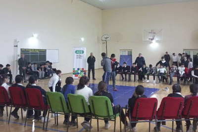 Xaçmaz: əməkdar məşqçi məktəblilər üçün ustad dərsi keçirib