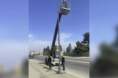 Xaçmaz: şəhər ərazisində işıqlandırma işləri aparılır