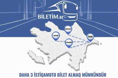 İsmayıllı-Bakı marşrutu üzrə onlayn bilet almaq mümkündür