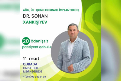Qubada həkim ödənişsiz qəbul keçirəcək