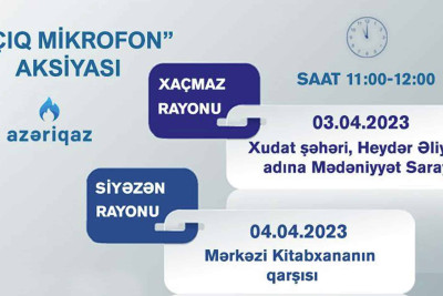 Xaçmaz və Siyəzəndə “Açıq mikrofon” aksiyası keçiriləcək