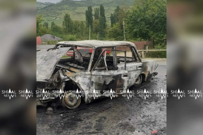 Qubada avtomobil qəza zamanı yanıb
