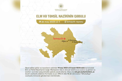 İsmayıllı: Elm və təhsil naziri vətəndaş qəbulu keçirəcək