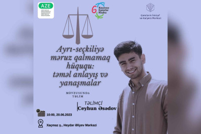 Xaçmazda gənclər diskriminasiya haqqında maarifləndiriləcəklər