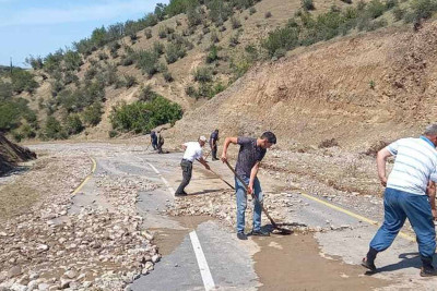 Yollar: İsmayıllıda selin fəsadları aradan qaldırılıb