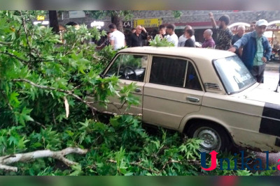 Ağac İsmayıllıda 3 avtomobili əzib