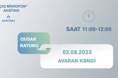 “Azəriqaz” İB: Qusarda sakinlərin qəbulu keçiriləcək