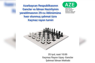 Xaçmazda şahmat üzrə rayon turniri keçiriləcək
