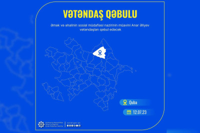 Nazir müavini Anar Əliyev Quba və Qusar sakinləri ilə görüşəcək