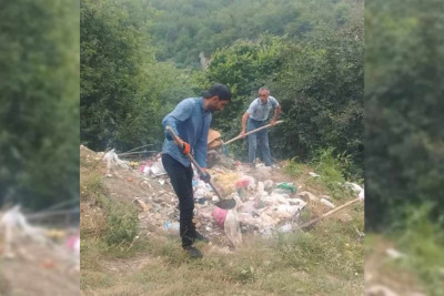 Quba: Qudyalçayın sahilinin yaxınlığında tullantılar qalaqlanıb