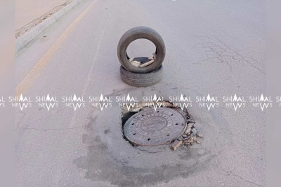 Xaçmazda avtomobil təkərləri yolun “təhlükəsizliyini” təmin edir