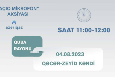 “Azəriqaz” İB Qubada səyyar qəbul təşkil edəcək