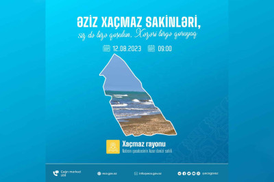 Xaçmaz: dəniz sahilində “Təmiz ölkəm” aksiyası davam edir