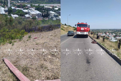 Quba-Qusar yolu: quru ot alışıb