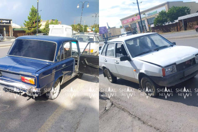 Quba: “Qafqaz oil”in qarşısında avtomobillər toquşub