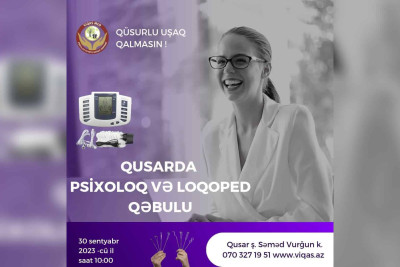 Qusar: psixoloji və nitq inkişaf mərkəzində konsultasiya ödənişsiz təşkil olunacaq